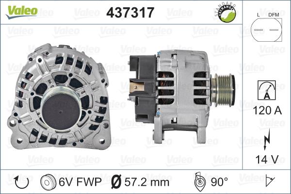 Valeo 437317 - Генератор parts5.com