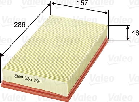 Valeo 585099 - Filtro de aire parts5.com