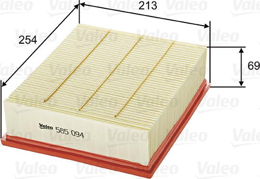 Valeo 585094 - Luftfilter parts5.com