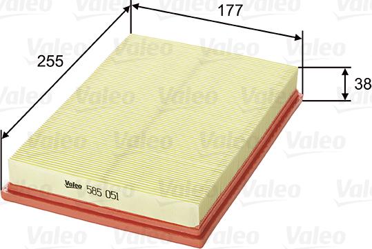 Valeo 585051 - Filtro de aire parts5.com