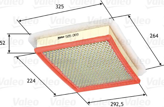 Valeo 585069 - Luftfilter parts5.com