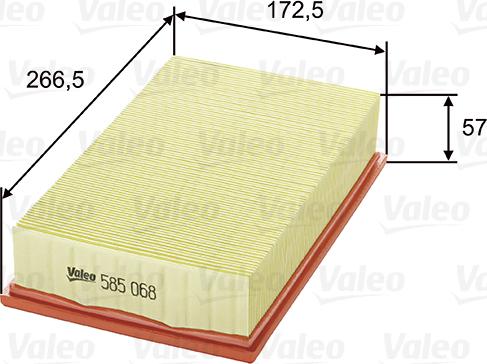 Valeo 585068 - Filtru aer parts5.com