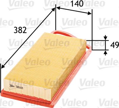 Valeo 585005 - Filtru aer parts5.com