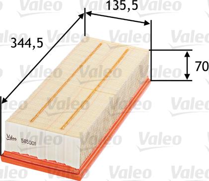 Valeo 585001 - Filtro de aire parts5.com