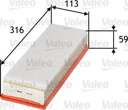 Valeo 585015 - Vzduchový filter parts5.com