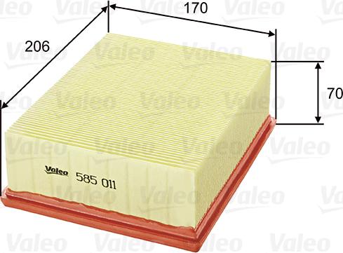 Valeo 585011 - Air Filter parts5.com