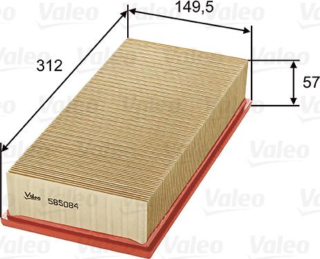 Valeo 585084 - Φίλτρο αέρα parts5.com