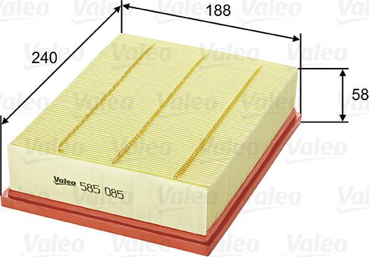 Valeo 585085 - Õhufilter parts5.com