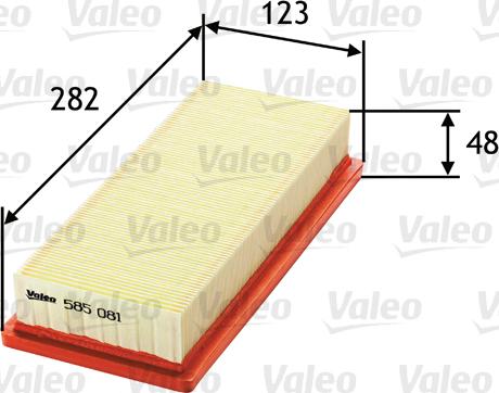 Valeo 585081 - Filtru aer parts5.com