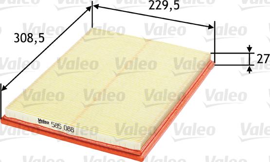 Valeo 585088 - Filtar za zrak parts5.com