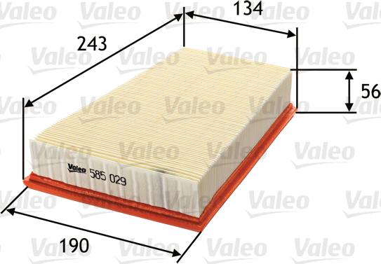 Valeo 585029 - Luftfilter parts5.com