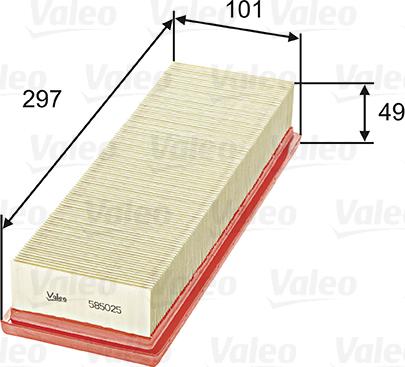 Valeo 585025 - Filtr powietrza parts5.com