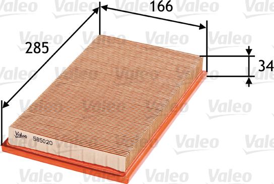 Valeo 585020 - Filtro de aire parts5.com