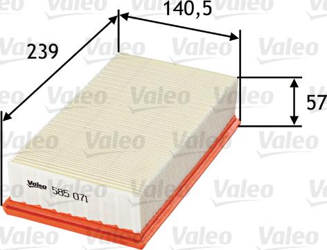 Valeo 585071 - Hava filtresi parts5.com