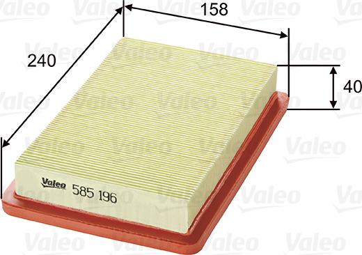 Valeo 585196 - Filtro de aire parts5.com