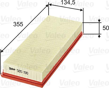 Valeo 585190 - Filtr powietrza parts5.com