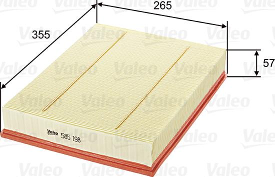 Valeo 585198 - Filtro de aire parts5.com