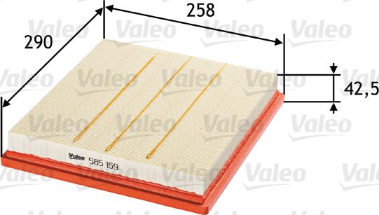 Valeo 585159 - Filtro de aire parts5.com