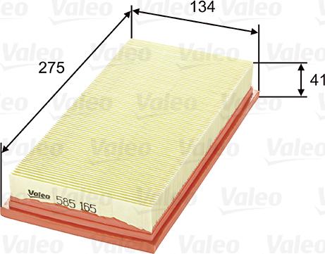 Valeo 585165 - Filtro de aire parts5.com