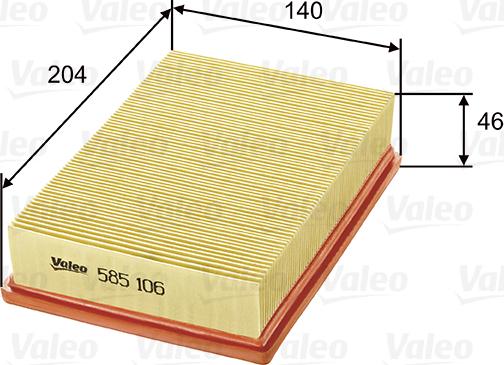 Valeo 585106 - Filtro de aire parts5.com