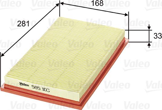 Valeo 585103 - Luftfilter parts5.com