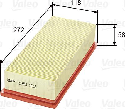 Valeo 585102 - Filtro de aire parts5.com