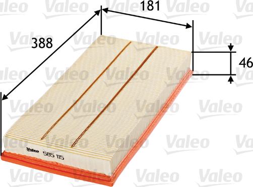 Valeo 585115 - Air Filter parts5.com