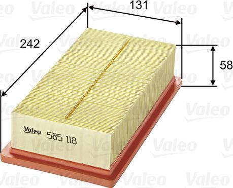 Valeo 585118 - Air Filter parts5.com