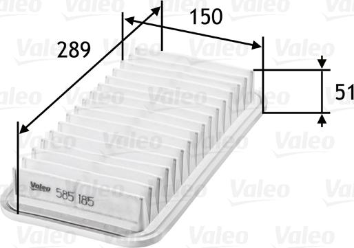 Valeo 585185 - Hava filtresi parts5.com