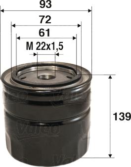 Valeo 586055 - Oil Filter parts5.com