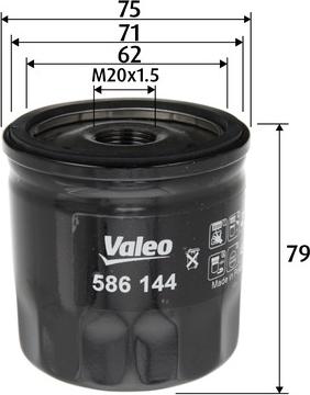 Valeo 586144 - Filter za ulje parts5.com