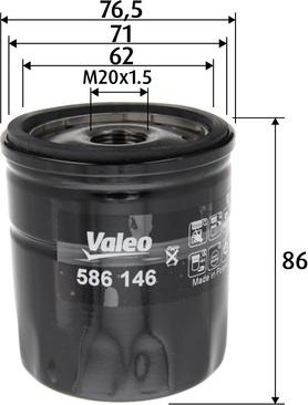 Valeo 586146 - Filtar za ulje parts5.com