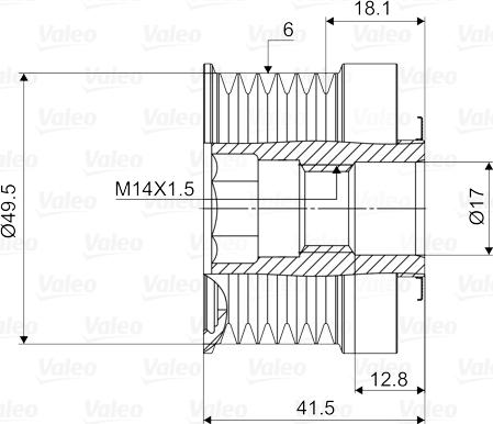 Valeo 588054 - Szíjtárcsa, generátor parts5.com