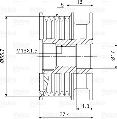 Valeo 588034 - Hihnapyörä, laturi parts5.com