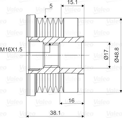 Valeo 588038 - Remenica, alternator parts5.com