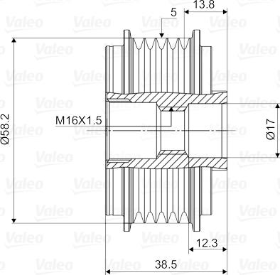 Valeo 588037 - Pulley, alternator, freewheel clutch parts5.com