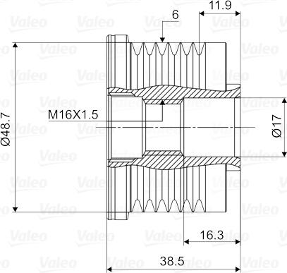 Valeo 588029 - Remenica, alternator parts5.com