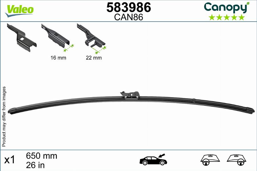 Valeo 583986 - Wiper Blade parts5.com