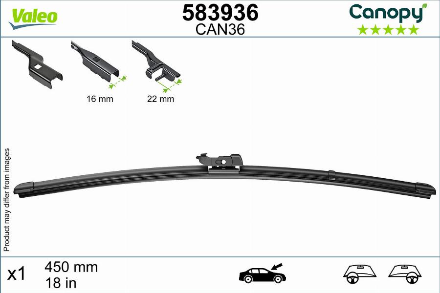 Valeo 583936 - Wiper Blade parts5.com