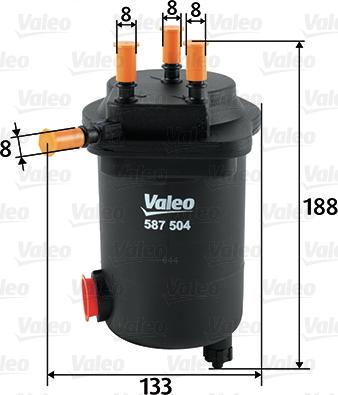 Valeo 587504 - Топливный фильтр parts5.com