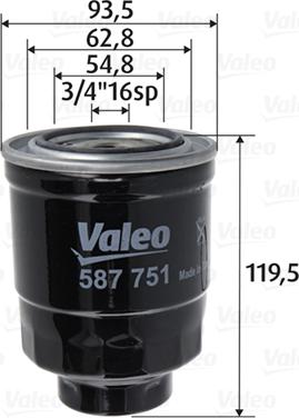 Valeo 587751 - Fuel filter parts5.com