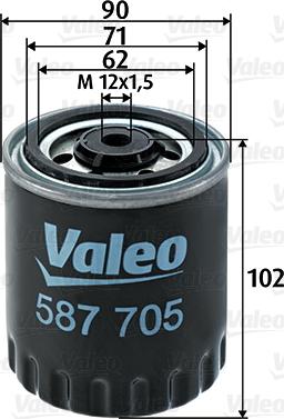 Valeo 587705 - Filtro combustible parts5.com