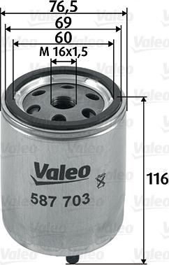 Valeo 587703 - Filtro combustible parts5.com