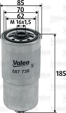 Valeo 587736 - Filtro combustible parts5.com