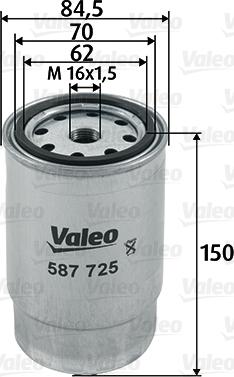 Valeo 587725 - Filtru combustibil parts5.com