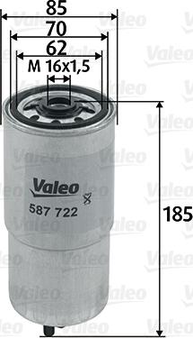 Valeo 587722 - Polttoainesuodatin parts5.com