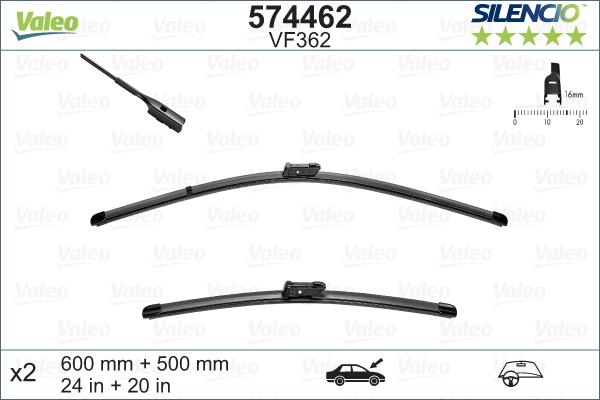 Valeo 574462 - Щетка стеклоочистителя parts5.com