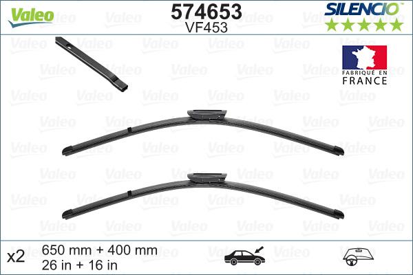 Valeo 574653 - Wiper Blade parts5.com