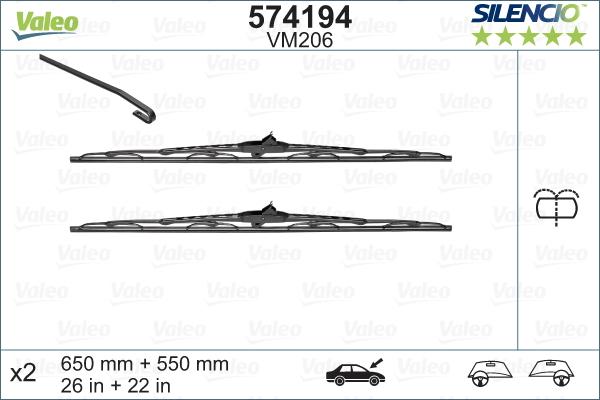 Valeo 574194 - Wischblatt parts5.com