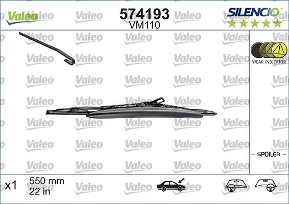 Valeo 574193 - Перо на чистачка parts5.com